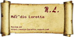Módis Loretta névjegykártya